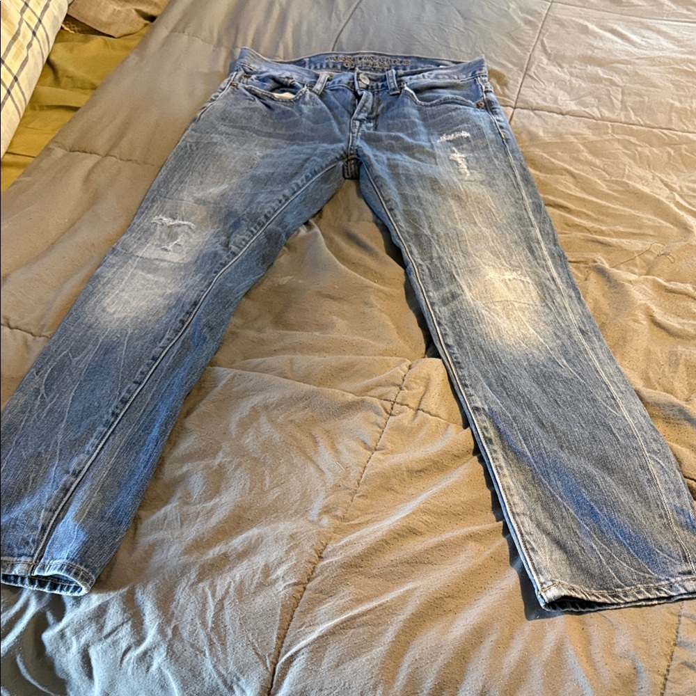 American Eagle Outfitters Men's Light Blue Skinny Jeans